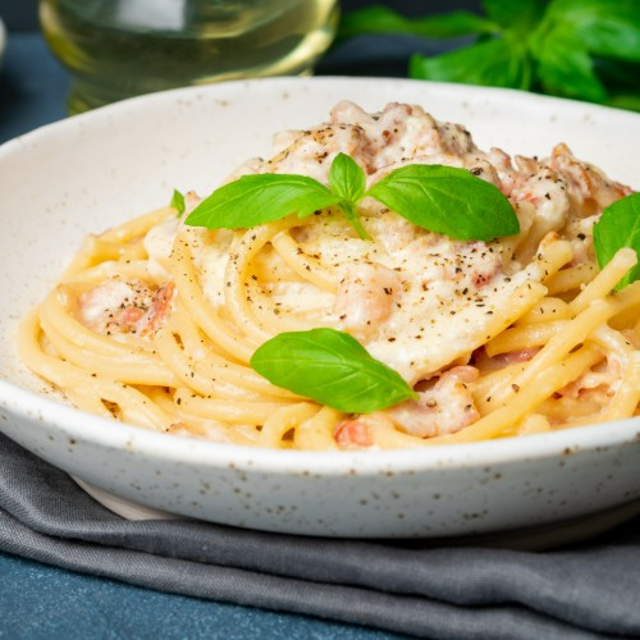 Pasta with Carbonara.