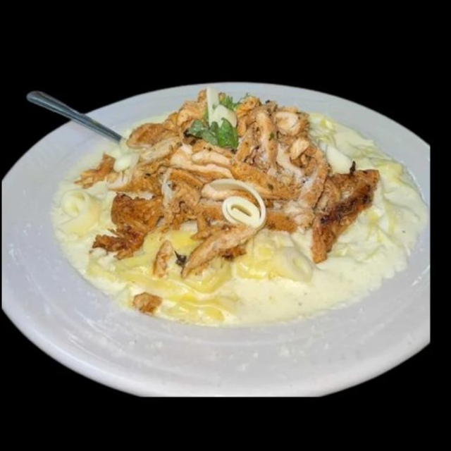 Pasta with Alfredo Sauce.